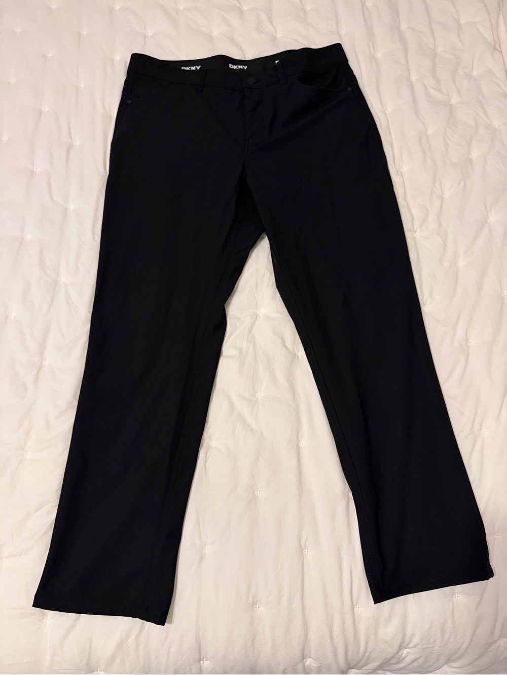 DKNY Men's Black Straight-Leg Dress Pants